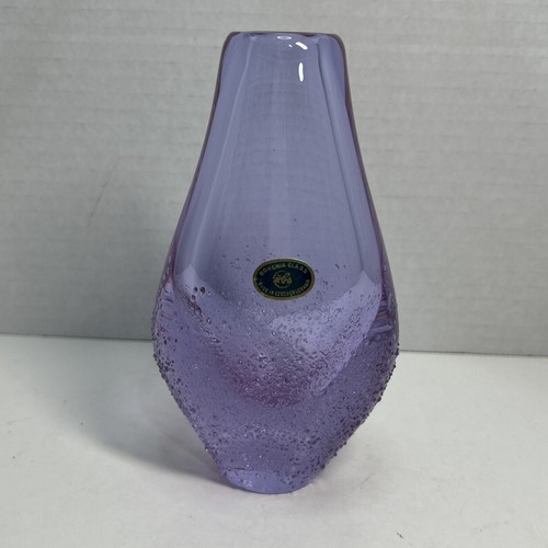 Bohemian ZBS Alexandrite Purple Glass 5" Vase By Miloslav Klinger 1960's Czech 