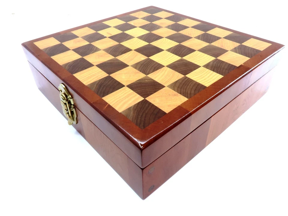 Custom CHESS Board by Edward Burger made from Cherry, Walnut and Ash Wood SIGNED - Image 2 of 4