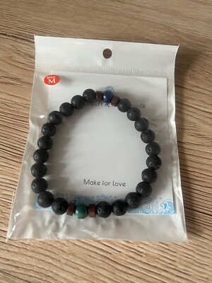 Wunderschönes Surferlook MCLLROY Armband Vulkanstein Optik Größe M