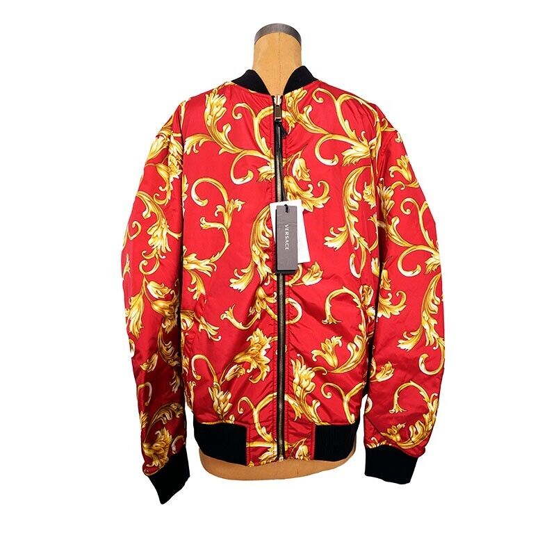 56 3XL NEW $2175 VERSACE Men's Red BAROQUE PRINT Medusa Logo 56 3XL NEW $2175 VERSACE Men's Red BAROQUE PRINT Medusa Logo