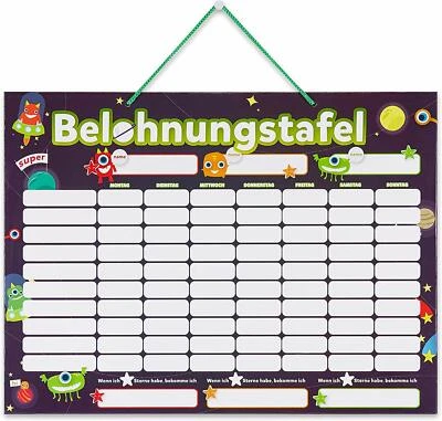 SUPREMERY abwischbare Belohnungstafel magnetische Kinder Aufgaben Tafel Magnettafel