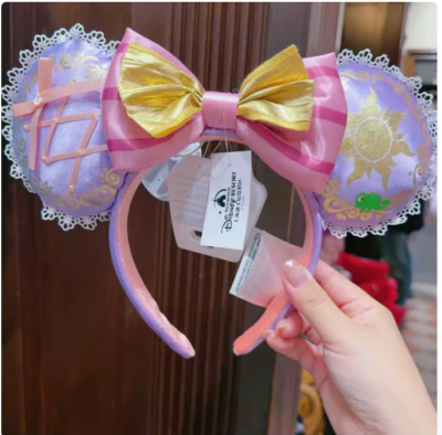 Disney Shanghai Light Up Raputzel Ears Headband SHDR - Rapunzel Princess Sequin Bow Ears Headband - Light-Up  main image 3