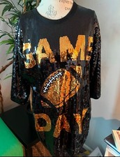 football shirt size large women game day glitter sequin lined New