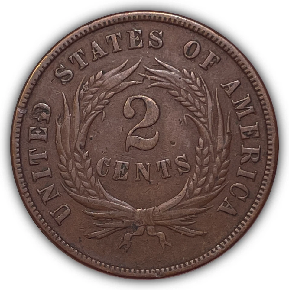 1871 Two Cent Piece Almost Uncirculated AU Coin #22377 - Image 2 of 3