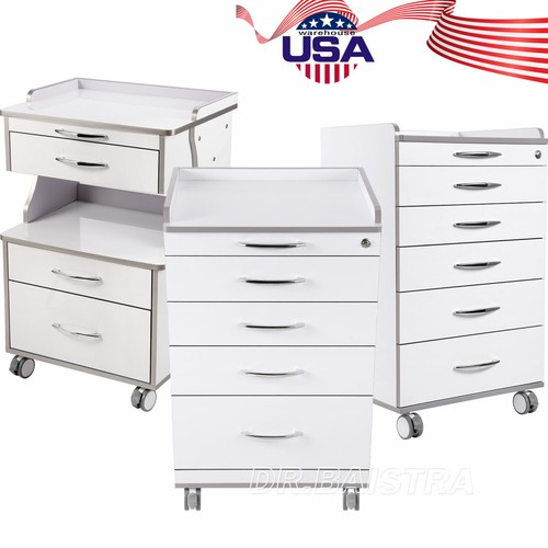 Dental Storage Cabinet Mobile Utility Cart 3 /4/5 Drawers Medical Cabinet Office - Picture 2 of 46