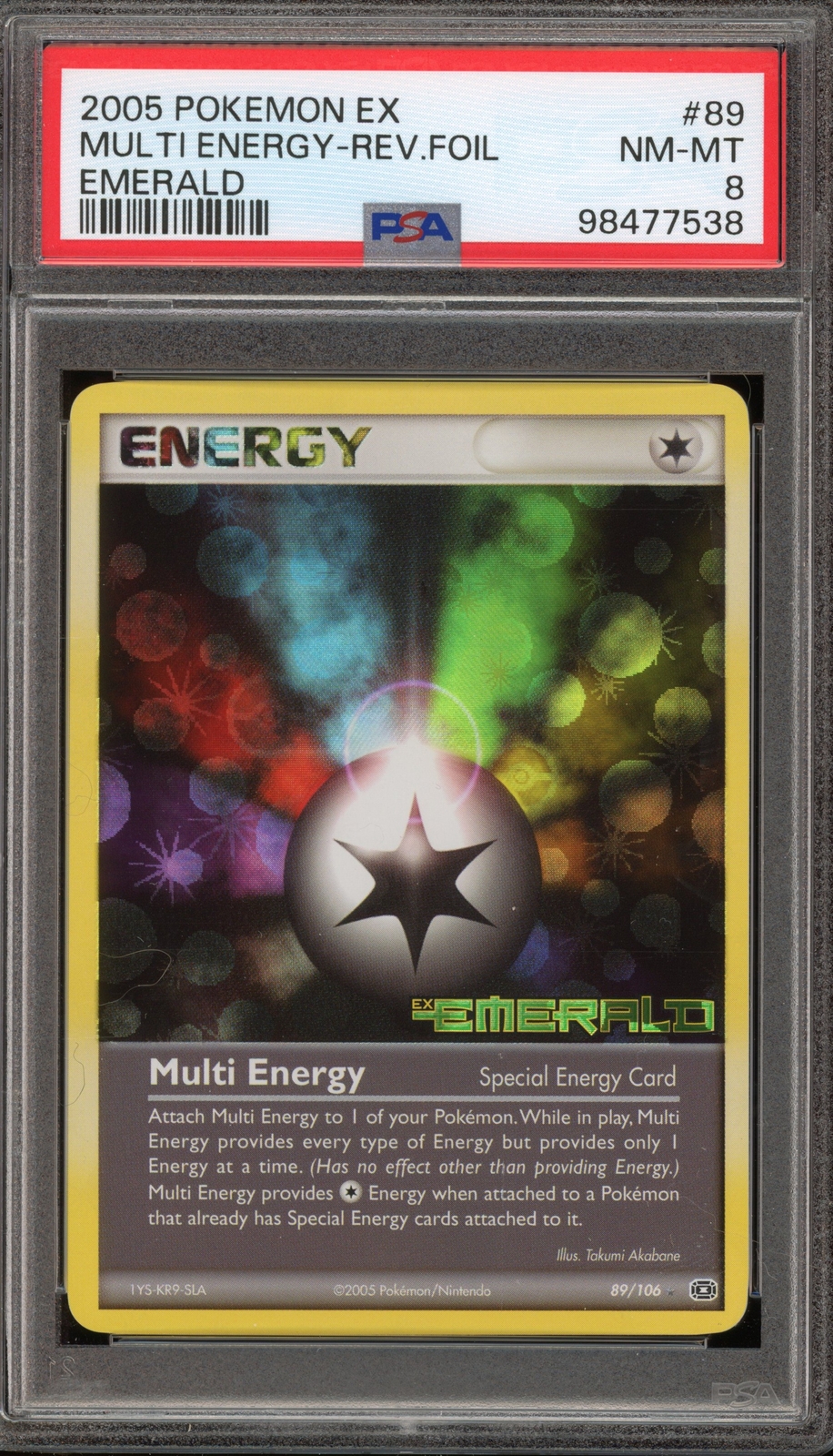 Pokemon Multi Energy EX Emerald Reverse Holo Rare #89 PSA 8