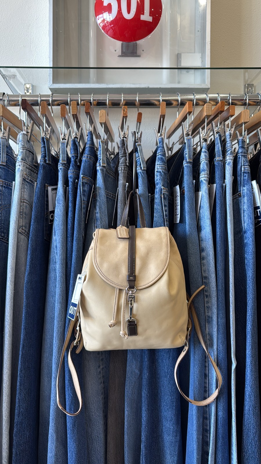 VTG 2000s Coach Off White Backpack & Wallet Good Condition