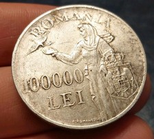 World/Foreign Silver:  Romanian/Romania Large Crown Cold War Silver Coin 1946