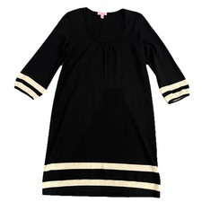 Lilly Pulitzer Women’s Black Connie Merino Wool Shift Sweater Dress Size Medium