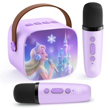 Karaoke Machine for Frozen Toys for Girl Gift, Mini Karaoke Machine With 2 Wi...