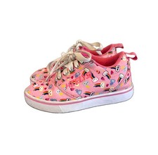 Heelys Girls Pink Rainbow Cloud Heart Cartoon Sneaker Roller Shoes Size Youth 1