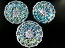 3 Czech Crystal Glass LACY Buttons #P542 - 27 mm or 1" - IRIDESCENT!!!!!!!!!!!!!