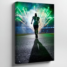 Wall Art Dynamic Scene Capturing A Football Player Walking Confidently Towards