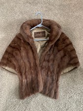 Kimble Furs Vintage Mink Fur Stole Womens Brown Luxury Shawl Wrap