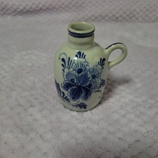Vintage BOLS Hand-painted decanter Blue Delft Holland Bottle Jug Empty