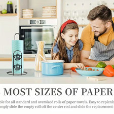 Iron Vertical Kitchen Paper Towel Holder Storage Organizer Paper Rolls Modern