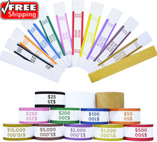 600Pcs Money Bands for Cash - Self-Adhesive Money Wrappers for Bills, Currency S