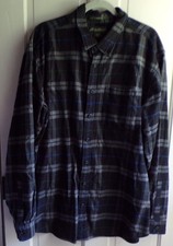 Eddie Bauer Mens XL Tall Plaid Flannel Button Up Shirt Relaxed Fit