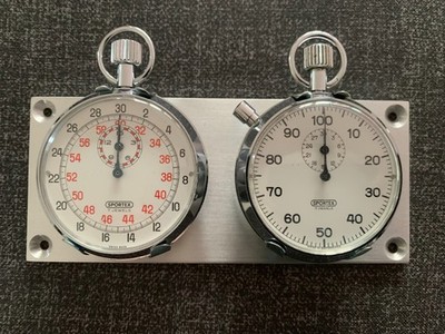 Heuer Sportex 55mm Stopwatch Set Rally Timer Chronometre Heuer 1
