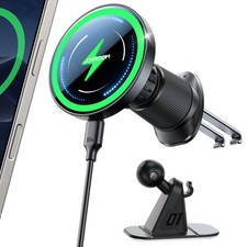 for MagSafe Car Mount Charger, Upgraded Dual-Clip Grip 15W Fast MagSafe Wir...