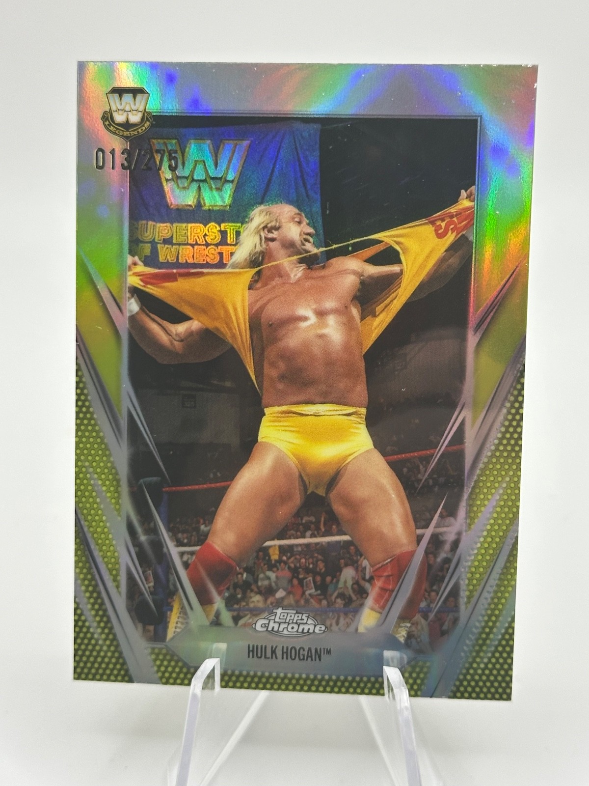 2026 WWE Topps Chrome Hulk Hogan #25 Yellow Refractor /275