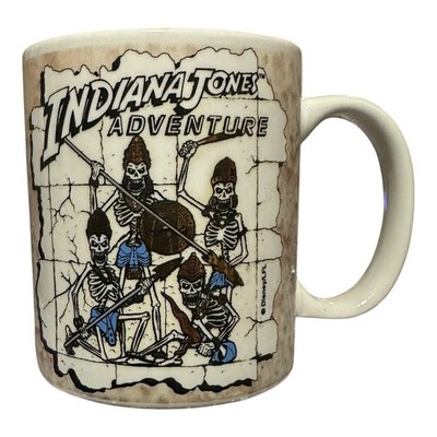 Vtg Disneyland Indiana Jones Adventure Temple Forbidden Eye Mug Skeletons RARE