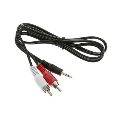 3Ft 3.5mm Stereo Plug to 2xRCA-M Cable, 1 Pack