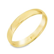 18ct Yellow Gold Plain Court Wedding Band - Size S½ - 3.5mm