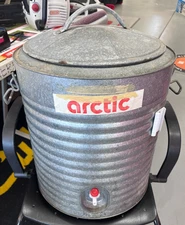 Vintage Arctic 5 Gallon Galvanized Metal Water Cooler- Drink Cooler Portable