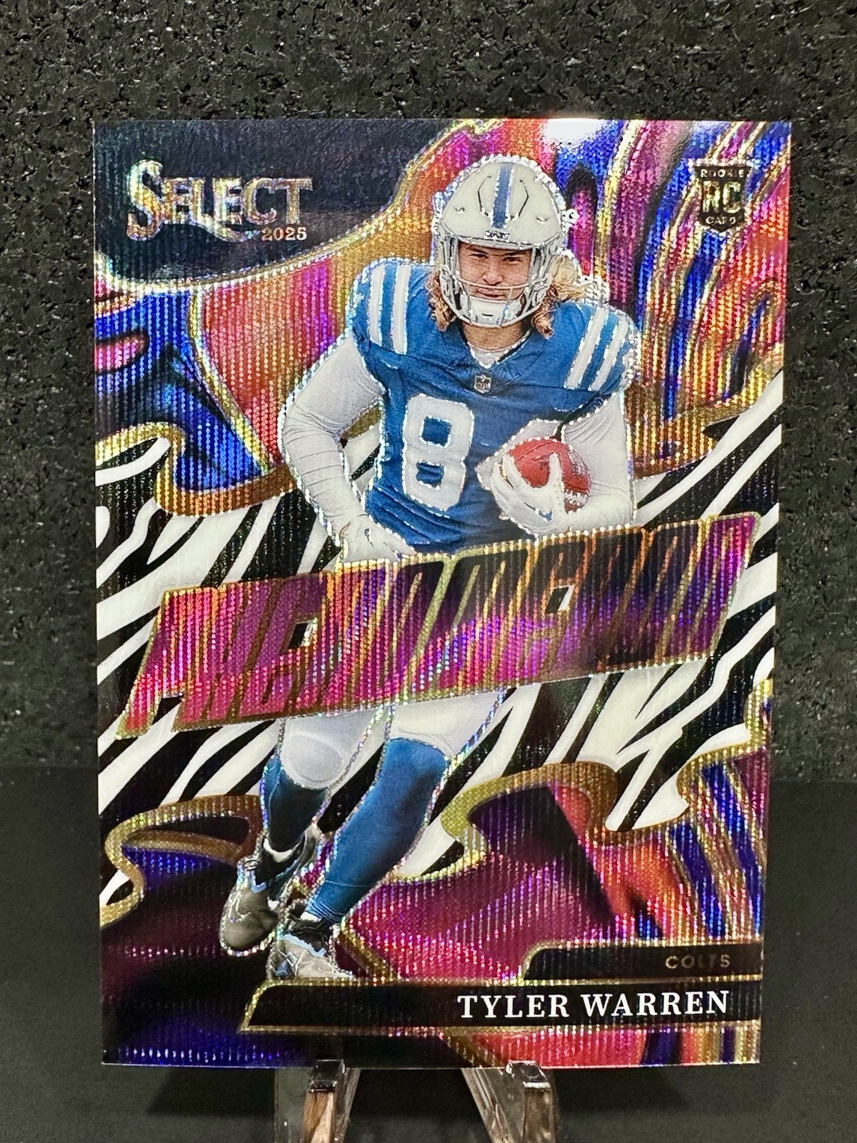 2025 Panini Select TYLER WARREN Phenomenon ZEBRA Prizm SSP Colts RC