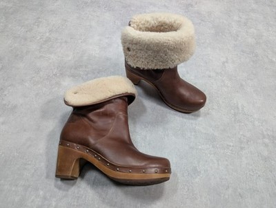 UGG Stiefel Damen UK 6,5 Lammfell Leder Lynnea Nubuk zum Überziehen US 8 warm Clog