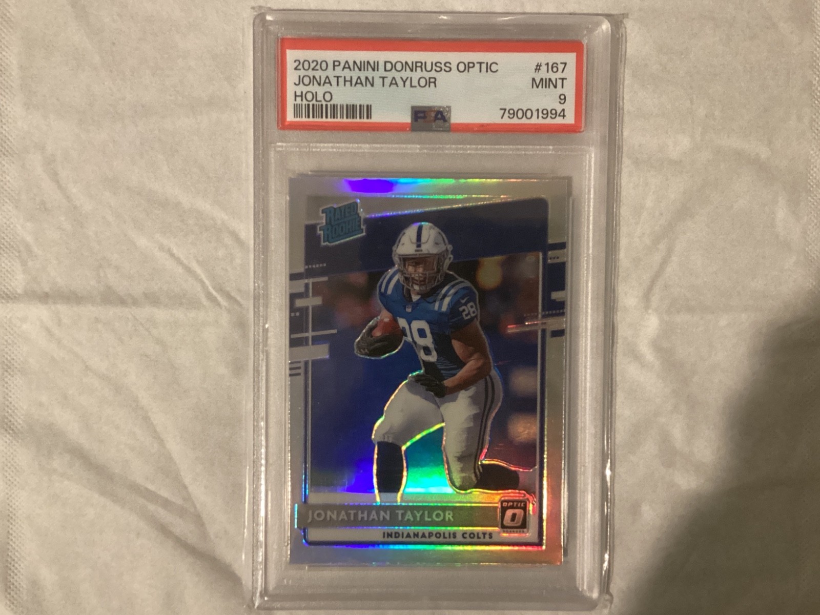 Jonathan Taylor 2020 Donruss Optic Rated Rookie HOLO PSA 9! #167 🔥🏈 Indy Colts