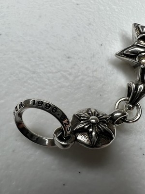 Authentic CHROME HEARTS 6 POINT STAR PENDANT WITH BALL 925 SILVER