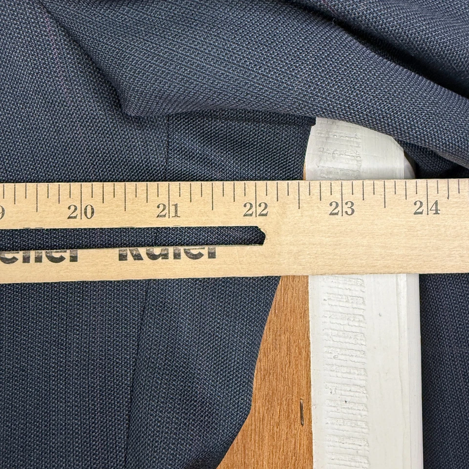 De Colección Traje Stafford Para Hombres 44L Azul Marino Doble Pecho 6x1 Mezcla Lana Pantalones 36x31 Foto 3 de 4