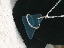 COASTAL BLUES Sea glass jewelry hawaii seaglass necklace 18 inch chain