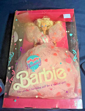 1990 Happy Birthday Barbie 7913 Mattel 12" Doll Great for Display or Play