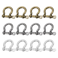 12Pcs Screw in Shackle, 8.5mm Anchor Shackle,Light Silver,Dark Bronze,Silver