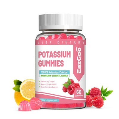 Potassium Gummies, Potassium Chloride 1000mg for Adults, Chewable Potassium S...