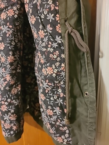 Aeropostale Cargo Military Jacke Damen Gr. M Army Grün Kapuze Full Zip Floral - Bild 16 von 23