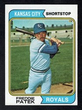 1974 Topps Baseball Card #88 Freddie Patek Kansas City Royals EX-MT+