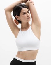 Athleta Transcend high neck bra- small- white- nwt-