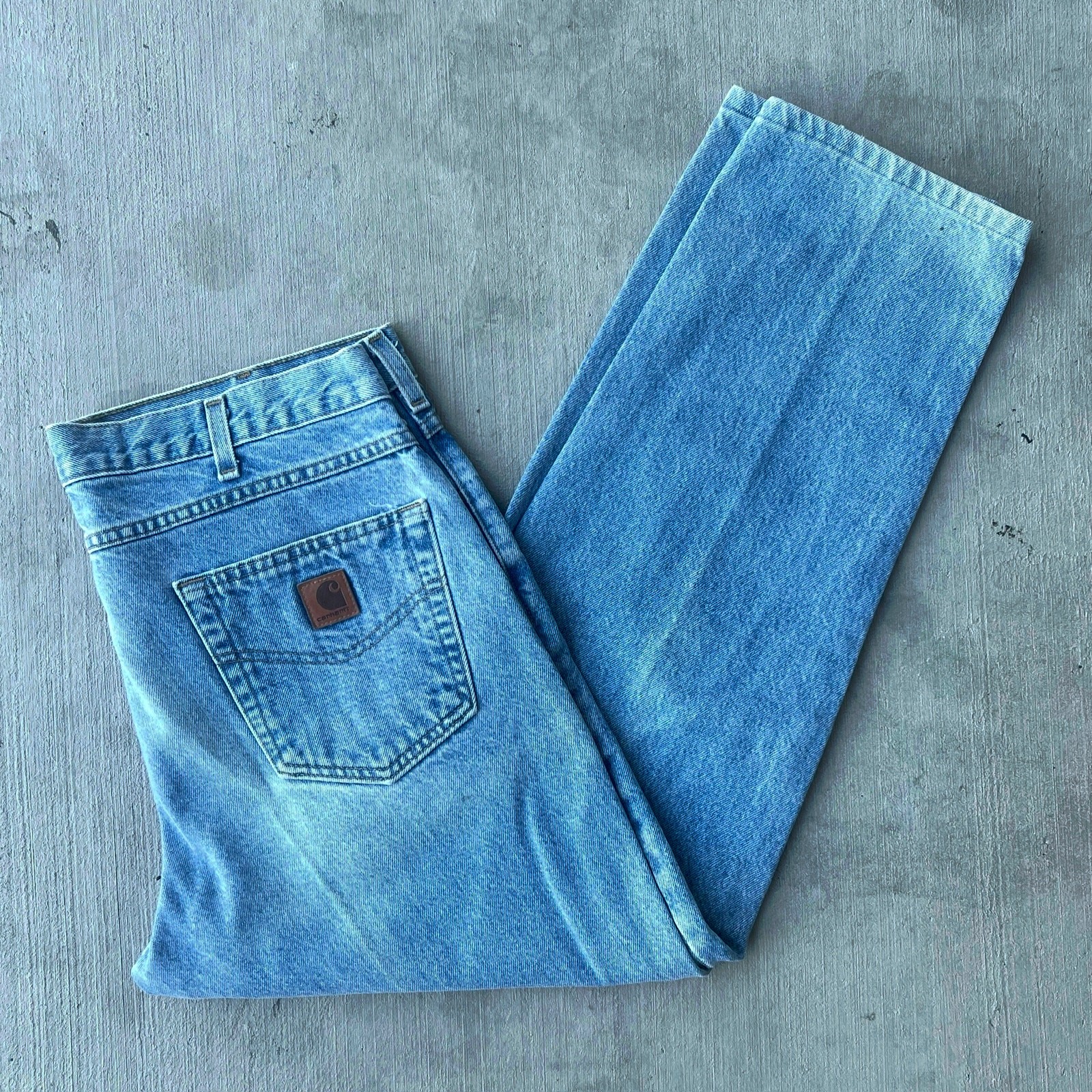 Vintage Y2K carhartt blue denim jeans work wear carpenter pants