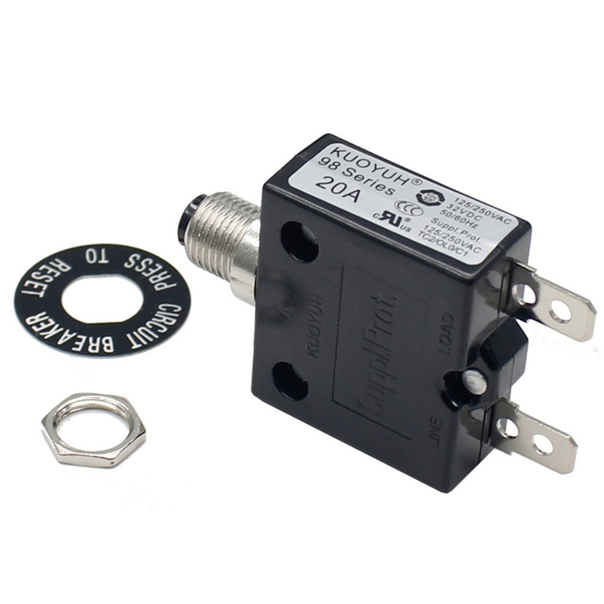 Genuine KUOYUH Circuit Breaker 98 Series 20A 125/250VAC 32VDC