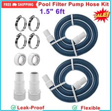 1.5" 6Ft Pool Filter Pump Hose Ki,Above Ground Swimming Pool Skimmer 1 1/2" Hose