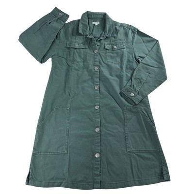 Vertbaudet Green Denim Button Front Shirt Dress 14Y Girls School Utility Tween
