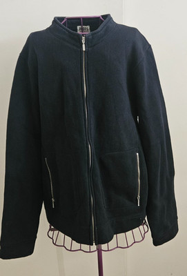 Vintage Roots Athletics Full Zip Up Fleece Jacket Black Mock Neck No Size Tag S