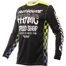 Fasthouse Grindhouse Brute Motocross MX Jersey | Black/White/Flo
