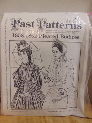 Past Patterns 1850s Pleated Bodices Sewing Pattern Sz 8-26 B, C, & D Cups UNCUT