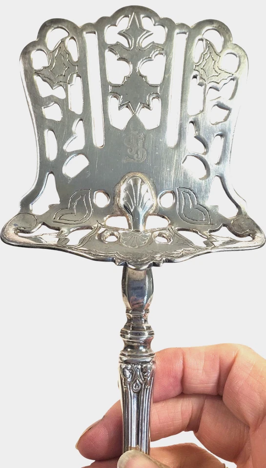 Jordan Sheffield Silverplate Asparagus Server Kings Pattern c. 1920 - Image 3 of 4