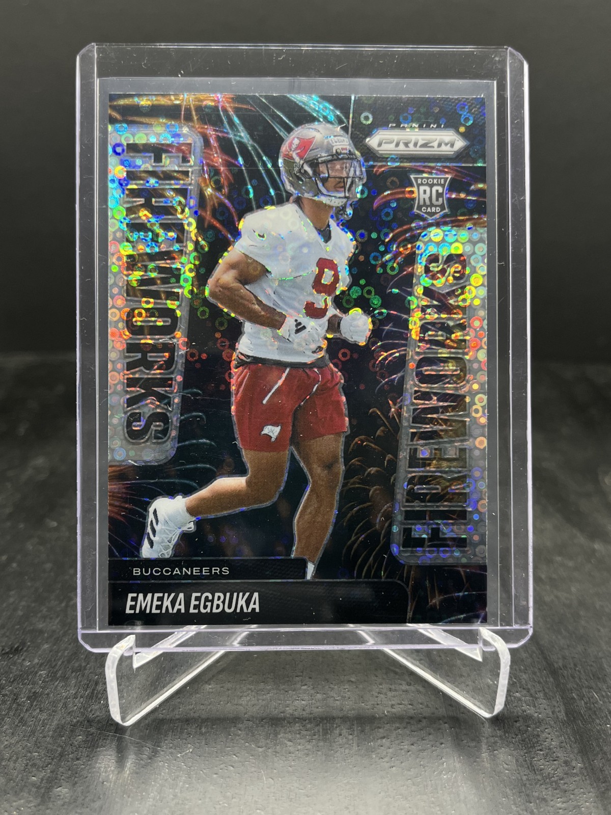 2025 Panini Prizm Football Emeka Egbuka RC Rookie Fireworks No Huddle #2
